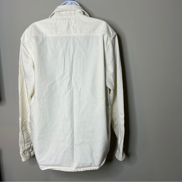 Ambercrombie & Fitch Muscle Men's White Double Pocket Long Sleeve Button Down XL - Picture 4 of 7